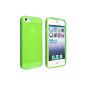 SlimShell rigid silicone semi matt for iPhone 5 / 5S with integrated anti dust caps (Apple Green) (Electronics)