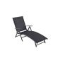 Ultranatura long aluminum chair, Korfu range - Basic, Anthracite (Garden)