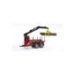 Brother 2252 - Logging trailer with loading crane, 4 logs and timber grab (Toys)