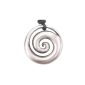 Hypnotic spiral seashell metal pendant necklace