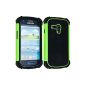 kwmobile® Hybrid Case for Samsung Galaxy S3 Mini i8190 in green.  TPU inside Case, Hard Case framing!  Ideal for outdoor use and modern.  (Wireless Phone Accessory)