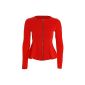 Fast Fashion Women Top Long sleeves Plain Zip peplum Blazer Jersey Jacket (Textiles)