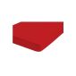 Castell 77113/176/041 jersey stretch fitted sheet, in accordance with Oeko-Tex Standard 100, 140 x 200 cm to 160 x 200 cm, color: red (household goods)