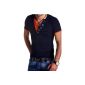 MT Styles - BS-524 - T-shirt with V-neck buttoned (Clothing)