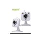 AUSDOM® S2- New model- mini ip camera surveillance, Pan / Tilt Ethernet WiFi 802.11 b / g / n indoor-P2P, baby monitor, based Cloud Storage / cloud service, resolution 1280 x 720 / 720P HD, two-way monitoring audio, wireless connection WPS button, supports audio detection and motion Supports iOS, Andriod, Windows and Mac OS, 2 arrays IR LED, night vision (2 boxes) (Electronics)