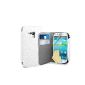 White Supergets Case for Samsung Galaxy S3 Mini I8190 book style flap pocket in leather look with card slot and magnetic closure Case Flip Case, protector, cleaning cloth, mini stylus (electronic)
