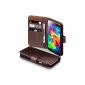 Terrapin Genuine Leather Wallet Case Cover with card slots and cash for Samsung Galaxy S5 Brown (Wireless Phone Accessory)