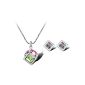 7 Ounces - 'Rubik's Cube Of Love' - Sets Women / Girls - Fashion Jewellery chic - Allliage White Gold Plated - Swarovski Elements Crystal Multicolor (Jewelry)