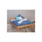 2066-1 - double bed / bed, 180 x 200cm oiled solid wood in wild oak