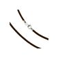 Imppac leather - a leather collar with snap hook, brown color, size 50cm - 925 for men and women - SML7850 (Jewelry)