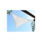 On Shade sail Triangle Waterproof canvas awning solar 6x6x6m Parasol Sunglasses Cream Neuf44