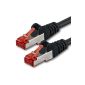 1aTTack.de network patch cable CAT 6 SSTP PIMF double shielded with 2 RJ45 50 m - Black (Accessory)
