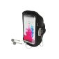 iGadgitz Black Sports Armband resistant Water for LG G3 d855 Gym Jogging Armband (Wireless Phone Accessory)