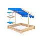 Sandpit 140x140cm with a height-adjustable and tiltable sunroof