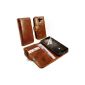 Tuff-Luv Leather Case Cover Wallet Case Vintage (incl Desktop Protector) for Moto X - Brown (Accessory)