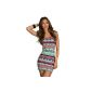Blansdi Sexy Fitted Stretch Stripes colorful minidress dress sexy ladies dress party dress evening dress (Textiles)