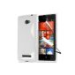 Supergets Clamshell Case for HTC 8X screen protector, cleaning cloth and stylus - White / Wave - Wave White (Electronics)