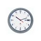 Alba HORDAY FR Quartz Wall Clock with date stamp Grey Metal 30 x 5.5 x 30 cm (Office Supplies)