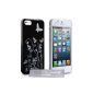 iPhone 5 Flower Butterfly Hard Case - Black / Silver (accessory)