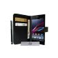 Black Luxury Wallet Case Cover for Sony XPERIA Z1 and 3 + PEN FILM OFFERED!  (Electronic devices)