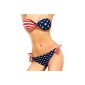 erdbeerloft - Ladies Bandeau Bikini America USA flag, SL white, red blue