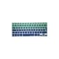 MiNGFi German keyboard silicone protective cover QWERTY for MacBook Pro 13, 15, 17 Air 13 inch EU KeyboardLayout Silicone Cover - Green to Blue (Electronics)
