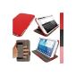 Premium Executive igadgitz Red PU Leather Case Cover Case Cover For Samsung Galaxy Tab 3 8.0 