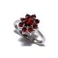 Fant'zi - marquise ring rhodium silver with real garnets - 54 (Jewelry)