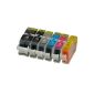 6 cartridges compatible with PGI-525BK, CLI-526C, -526M, -526Y, -526G, -526BK, PGI525BK (Electronics)