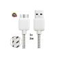 1 x Samsung Galaxy S5 data cable / charger cable / S 5 / SV - USB 3.0 / Premium cable in white - 2 meters - of THESMARTGUARD (Electronics)