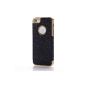 IPhone 5 5S polycarbonate Gold Riim Cover Color Black (Electronics)
