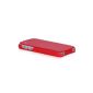 Exclusive Leather Case for Apple iPhone 5 and 5S / foldable / ultraslim / genuine leather / Flip Case / Color: Red (Electronics)