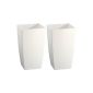 Garden joy planter plastic for inside and outside, white, 2 pieces, 25 x 25 x 42 cm (garden products)