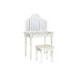 TecTake Dressing table with 3 mirrors and convenient vanity stool barber (Kitchen)
