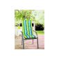 Garden chair cushion for high-back runs very soft striped (blue)