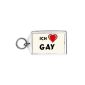 Keychain with I Love Gay (first name / surname / nickname)