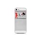 JAMMYLIZARD | soft shell transparent silicone with stylish design for iPhone 5 5s, Duel piñata with apple (Accessory)