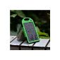 EBOOT 5000mAh Solar Panel Charger Waterproof Shockproof Battery Dual USB Port Portable Battery Charger Power Bank for iPhone 5s 5 5 4s 4, iPods (Apple adapter not included), Samsung Galaxy S5 S4 S3 S2, Note 3 2, most types of Android smartphones, Windows Phone and more other devices (green) (Wireless Phone Accessory)