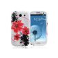 Samsung Galaxy S3 i9300, i9303 duos i9305 LTE, i9308 Plus Theme silicone Back Cover Protective Carrying Case Case flower red softcase Bumper (Electronics)
