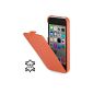 Cover StilGut UltraSlim Leather Case for Apple iPhone 5c, orange (Wireless Phone Accessory)