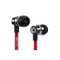 deleyCON SOUND TERS S8 - Earbud Headphone - Premium In-Ear headphone system with full metal housing - Noise absorbing housing - Red (Electronics)
