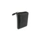 Men Women Unisex wallet with continuous zip, leather * black * (Textiles)