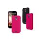 x2 Case Set Chic sleeve for Wiko Darkmoon - Super Slim hard shell in Opaque Matt Black + Pink Prima Case (Electronics)