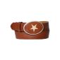 Fronhofer belt with star buckle | exclusive women's belt Men's belt with fancy buckle | natural leather 17225 (Textiles)