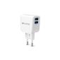 JCMASTER® Dual Port USB Wall Charger wall Charger charger adapter phone 10.5W 5V / 2.1A (Electronics)