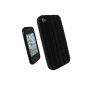 iGadgitz Black Silicone Case Cover pocket with Tyre Tread, Apple iPhone 4 HD 16gb & 32gb gb + shield (Electronics)