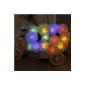 Lychee 4.8m 20 LED Solar String lights bright LED Room, Family, Garden, Christmas party, Decoration (Multi-colors)