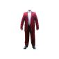 Men suit Gloss Red / Bordeaux fitted men's suit of steel moden Shiny Suit Jacket and Pants (Textiles)