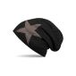 style breaker warm classic knitted beanie hat with star and very soft lining, Unisex 04024026 (Textiles)