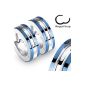 1 pair of earrings stainless steel hoop earrings Double Blue super Edel (jewelry)